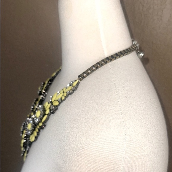 Apolonia Neon Yellow Crystal Stone Cluster Statement Necklace - Picture 2 of 11